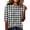 Black, variant on Domzest Womens Plaid Half Sleeve Tops Crew Neck Elbow Length Loose Fit Shirts Dressy Casual Summer Fall Lightweight Basic Blouse Pink S