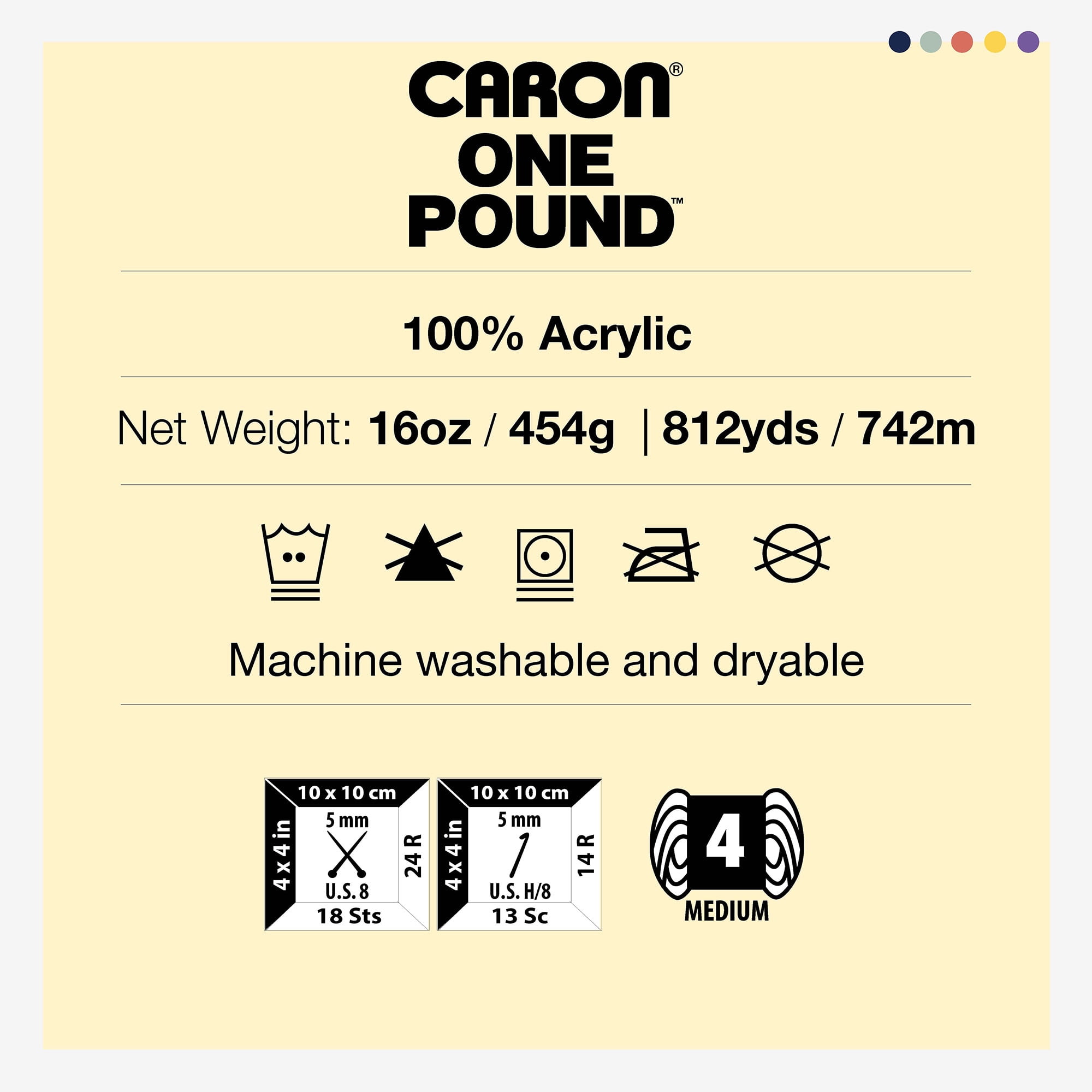Caron One Pound Black Yarn - 2 Pack of 454g/16oz - Acrylic - 4 Medium  (Worsted) - 812 Yards, 2 - Pay Less Super Markets