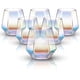thumbnail image 1 of NiHome Copas de Vino sin Tallo de 10 oz, Juego de 6 Copas de Vino Iridiscentes con Forma de Diamante, Vasos Coloridos Únicos para Vino Tinto y Blanco, Cócteles y Whisky para Mujeres y Hombres., 1 of 7