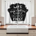 thumbnail image 2 of Ambesonne Text Kitchen Curtains, Life is Uncertain Eat Dessert, 55"x39", Charcoal Grey White, 2 of 3
