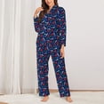 thumbnail image 2 of Rateoe sharks turtles Pattern Womens Pajamas Set Long Sleeve Sleepwear Button Down Nightwear Soft Cotton Pj Lounge Sets-Medium, 2 of 7