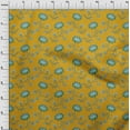 thumbnail image 3 of oneOone Viscose Jersey Dark Yellow Fabric Leaves & Flower Floral Sewing Material Print Fabric By The Yard 60 Inch Wide, 3 of 5