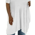 thumbnail image 4 of Gvmfive Womens Plus Size Lace V-Neck Short Sleeve Irregular Tops Shirt, 4 of 4