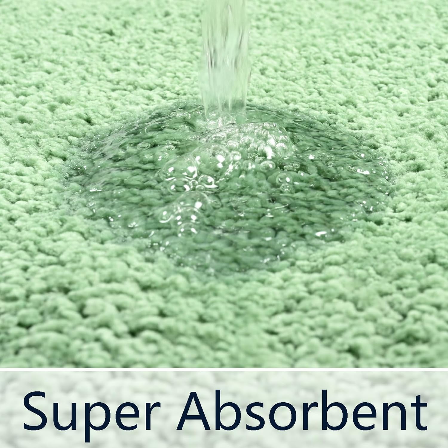 Lochas Green Polyester Bath Rug, 36" x 24", Machine Washable