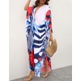 thumbnail image 3 of Alsol Lamesa Women's Summer Swimsuit Cover Ups Zebra Stripes Beach Dresses Bikini Bathing Suit Cover Up Plus Size Kimono Kaftan Dress, 3 of 7
