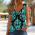 thumbnail image 4 of Women's Boho Floral Tank Top V Neck Sleeveless Loose Blouse With O-Ring Shoulder Detail & Flowy Hem Casual Dressy Tunic Shirt Graphic Camisole, 4 of 6