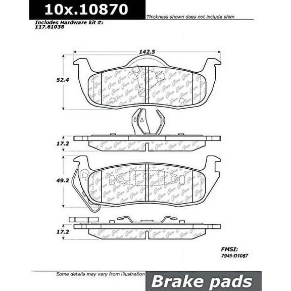Centric Parts 106.10870 106 Series Posi Quiet Semi Metallic Brake Pad