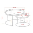 thumbnail image 2 of Ensigne Metal Round Nesting 2-Piece Table Set, Chrome and Clear, 2 of 7