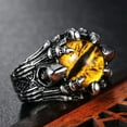 thumbnail image 2 of QQTDFG Men Women Evil Eye Statement Ring Punk Stainless Steel Gothic Jewelry Size 7-13-Gold Green-9, 2 of 7