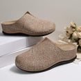 thumbnail image 7 of HTHLVMD Women's Embossed Mules, Closed Toe Slip On Shoes, Home Casual Shoes, Retro Leather Shoes, Closed Toe Clogs for Women Slip-On Mules: Comfortable Women's Mule & Clog, Khaki 7, 7 of 7