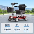 thumbnail image 3 of REARFIT Lightweight 4 Wheel Mobility Scooter for Seniors, Cruise Airport Approved, 43lb Foldable Mobility Scooter with Removable Lithium Battery for 12.4 Miles Travel, 300lbs Capacity, Red, 3 of 13
