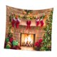 thumbnail image 4 of Fondo de pared con chimenea navideña, decoración de fiesta, tapiz navideño 150cmx130cm, 4 of 9