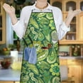 thumbnail image 6 of Green Pioneer Flower and Paisley Pattern Apron-Garden Aprons for Women with Pockets-Cotton Linen Waterproof Kitchen Cooking Gardening Aprons Adjustable for Kitchen,Cooking,BBQ and Salon 33x27 Inch, 6 of 7