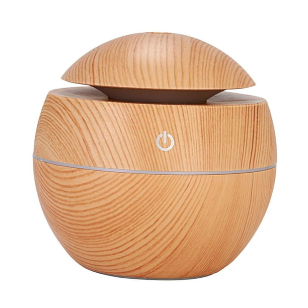 Humidificador con USB, difusor de aceites esenciales, control remoto, vapor frío potente Marrón claro