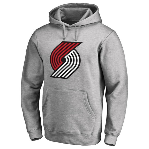 Men's Heather Gray Portland Trail Blazers Primary Logo Pullover Hoodie