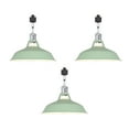 thumbnail image 1 of FSLiving H-Type Track Lighting E26 Base Industrial Adjustable Angle Lamp Green Metal Shade with Chrome Socket Track Light Fixture for Slope Ceiling Gimbal,Bulb and Track Not Included - 3 Lights, 1 of 6