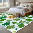 thumbnail image 4 of Large Area Rugs for Living Room Bedroom, St. Patrick's Day 6'x9' Rug Washable Carpet Runner Indoor Outdoor, Green Lucky Shamrock Leaves Cloud Blue Non Slip Floor Mats Rug for Kitchen, Playroom, 4 of 8