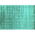 thumbnail image 1 of Ahgly Company Indoor Rectangle Abstract Turquoise Blue Contemporary Area Rugs, 2' x 5', 1 of 4