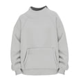 thumbnail image 7 of uvwlwu Women's Sweatshirt Neck Long Sleeve Loose Fit Soft Casual Kangaroo Pocket No Hood,S, 7 of 7