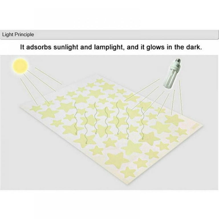 Glow in The Dark Stars for Ceiling, 100 Adhesive Bright, Realistic Glowing  Ceiling Stars and a Full Moon for Starry Sky, 12 Constellations, and 407