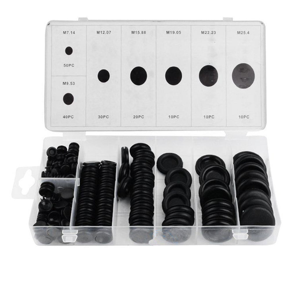 WeiMeet 170Pcs Rubber Grommet Firewall Hole Plug Set Car Electrical Wire Gasket Assorted Kit with Organizer Box for Car Machine Pump Water Pipe 7 Different Sizes