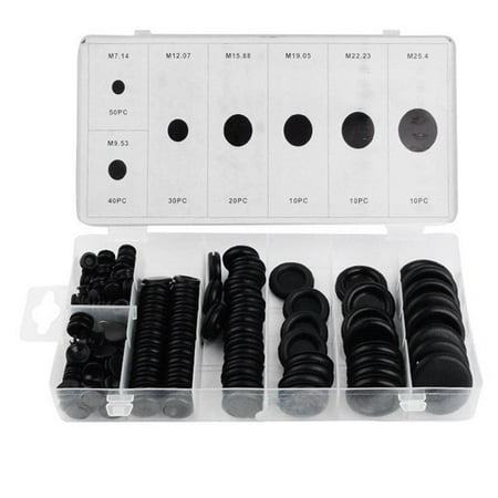 170Pcs Rubber Grommet Firewall Hole Plug Set 7 Sizes Electrical Wire Gasket Kit Hardware Tool For Car Machine Pump Water