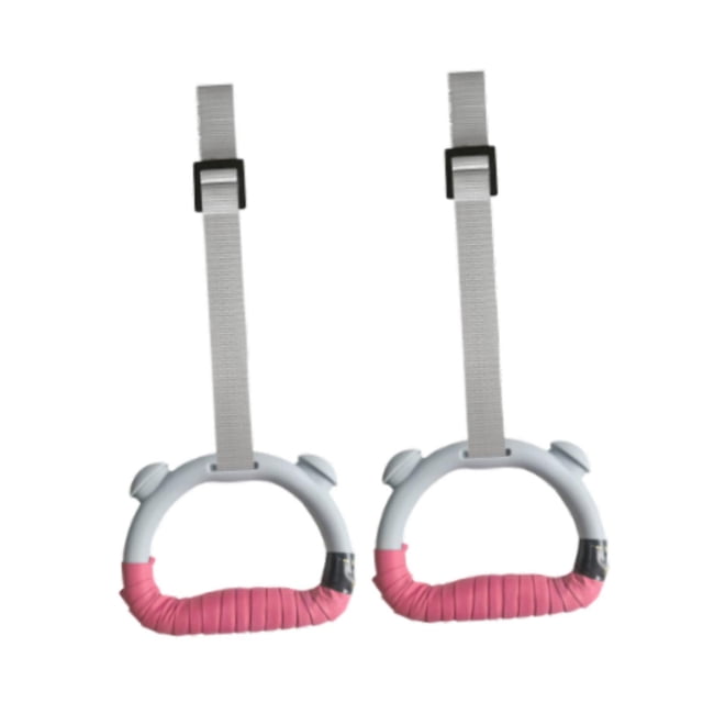 S SERENABLE Gymnastics Rings Exercise Home Stretching Fitness Equipment Indoor Gym Rings Gray Pink 1m