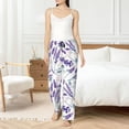 thumbnail image 5 of Pajama Pants Women, Lavender Flowers Green Leaves Sweatpants Soft Sleep Lounge Pants, Casual PJ Bottoms Pants with Pockets, 5 of 5