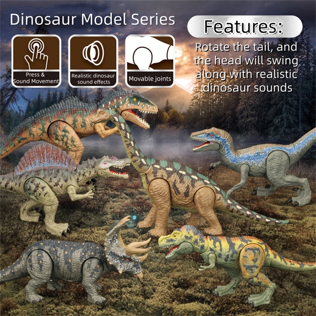 Simulated Dinosaur Toys for Toddlers, Realistic Jurassic World Toys for Kids, Jumbo Dinosaur Toys for Boys and Girls Gift(BRACHIOSAURUS-Sound)