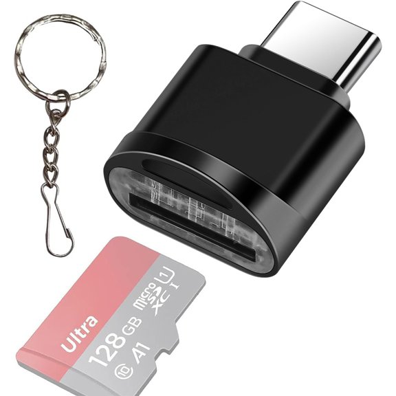 Lector de tarjetas Leizhan Type C Micro SD/TF con llavero negro