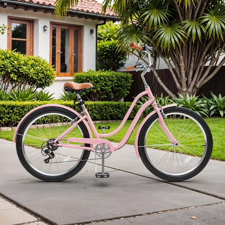Dextrus Steel Frame Cruiser Bike, 26in Step-Through Bicycle for