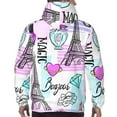 thumbnail image 6 of Bingfone Eiffel Tower And Hearts Men'S Drawstring Hoodie Long Sleeve Pocket Sweatshirts-Medium, 6 of 9