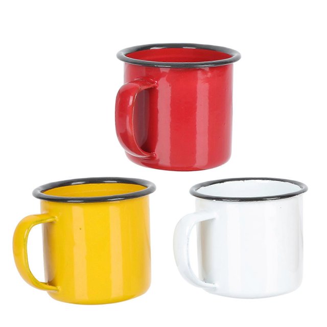 3 Pcs Tea Pot Sets Kids Vintage Tea Mugs Enamel Coffee Cup Home Mug Small Vintage Iron Mugs