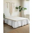 thumbnail image 2 of Modern Gray Striped Bed Skirt California King Size 16" Drop Simple White Background Ruffled Wrap Around Bed Skirts Adjustable Elastic Bedskirt Dust Ruffle for California King Size Bed, 2 of 7