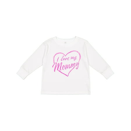 

Inktastic I Love My Mommy in Pink Chalk Heart Gift Toddler Boy or Toddler Girl Long Sleeve T-Shirt