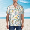 thumbnail image 2 of Yiaed Cartoon Animals Print Hawaiian Shirt for Men Short Sleeve Button Down Shirts Beach Shirts for Men,Small, 2 of 7