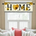 thumbnail image 3 of Bee Honeycomb Curtain Valances For Farmhouse Black and White Checkered Valances Rod Pocket Sunflower Spring Summer Curtain Bedroom Window Decor 54 X 18, 3 of 5