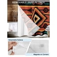 thumbnail image 3 of No Hook Cloth Fabric Shower Curtain with Snap in Liner, Aztec Southwest Waterproof Shower Curtains Set with See Through Top Window, Orange Black Boho Tribes Abstract Bath Curtains Shower 48"x72", 3 of 6