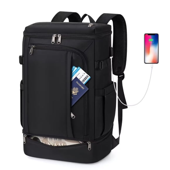 Sac à Dos de Voyage 15,6 Pouces Sac à Dos pour Ordinateur Portable pour Hommes et Femmes Anti-Vol Sac à Dos de Cabine Approuvé pour Vol avec Port de Chargement USB