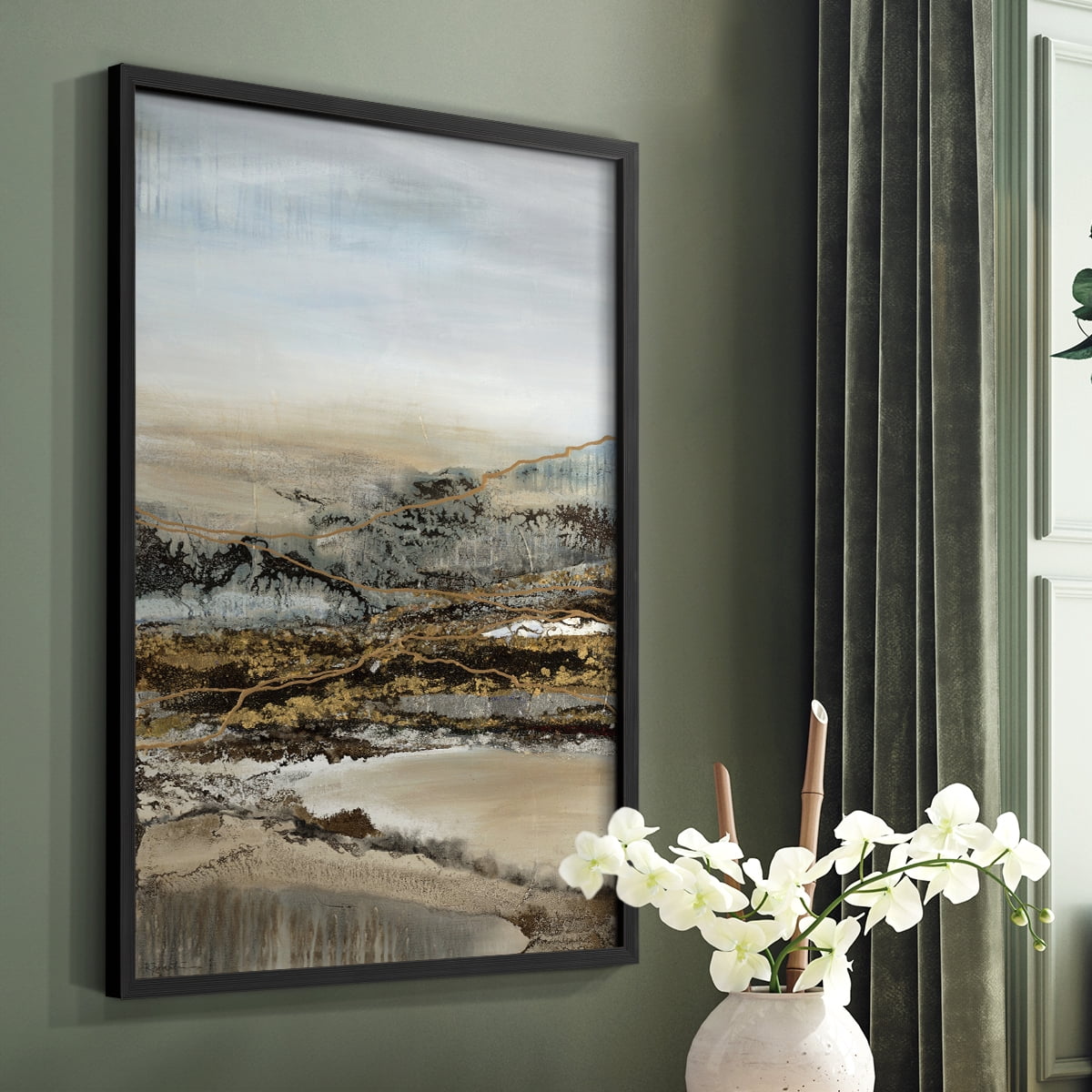 Annual Journey Framed Print in Black Solid Wood Framed Print No Nail Hanging