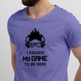 thumbnail image 2 of Greenyef Graphics I Paused My Game to Be Here Gamer Gift Funny Tee Men's T-Shirt Style-36 (Violet & Black, Medium), 2 of 6