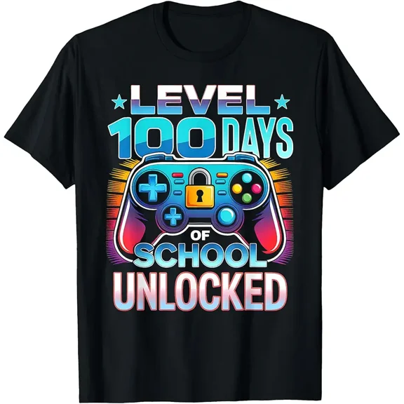 Level 100 Days of School Unlocked 100th Day of School Boys T-Shirt