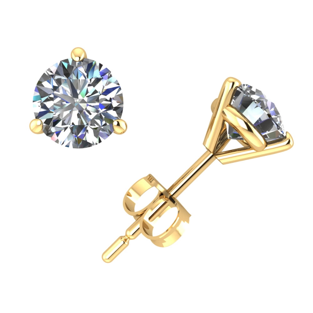 JewelWeSell Natural 1/2Ct Round Diamond Martini Stud Earrings 14k
