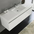 thumbnail image 4 of Fresca Mezzo 59" Wall Hung Integrated Sink Modern Wood Bathroom Cabinet in White, 4 of 5