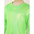 thumbnail image 5 of Kids Girls Metallic T-Shirt Long Sleeve Loose Tops Jazz Hip Hop Dancewear Child, 5 of 7