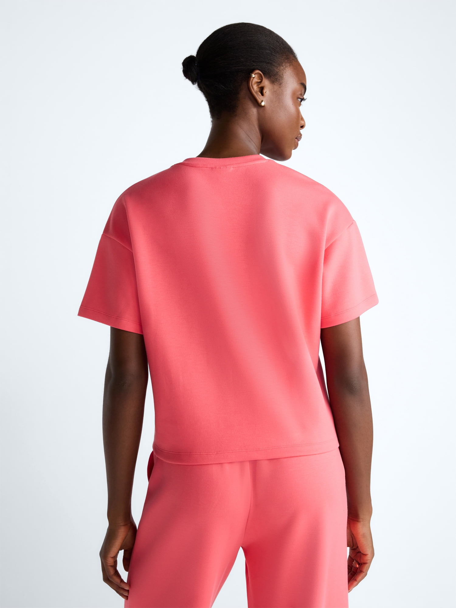 Scoop Women's and Women's Plus Scubaknit Tee with Short Sleeves, Sizes XS-4X