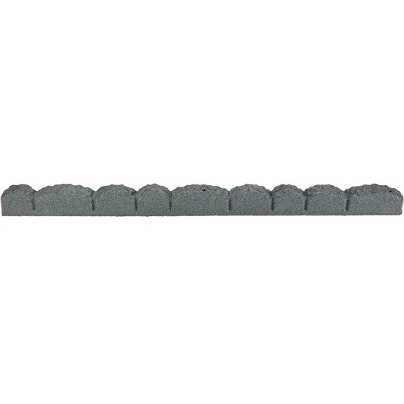 Rubberific 4' Rubber Cobblestone Flexible No Dig Landscape Mulch Border Edging with Anchoring Spikes for Lawns, Gardens, and Flower Beds (Gray)