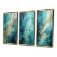 thumbnail image 3 of Designart "Turquoise Calm IV" Abstract Landscape Framed Wall Art Set Of 3 - Teal Landscapes Frame Canvas Set For Living Room Decor, 3 of 6