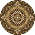 thumbnail image 1 of Ahgly Company Machine Washable Indoor Round Transitional Caramel Brown Area Rugs, 8' Round, 1 of 7