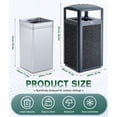 thumbnail image 2 of Commercial Outdoor Trash Can with Stone Panels, Heavy Duty Outside Garbage Can with Top Tray, Removable Metal Inner Bucket, for Parks, Public Spaces., 2 of 6